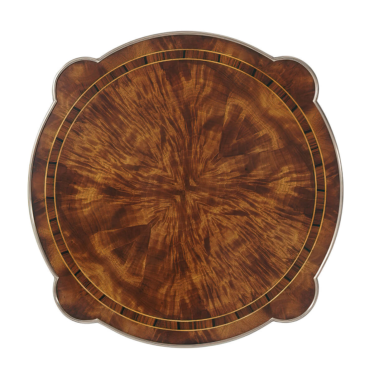 Top view of Louis XV mahogany lamp table.