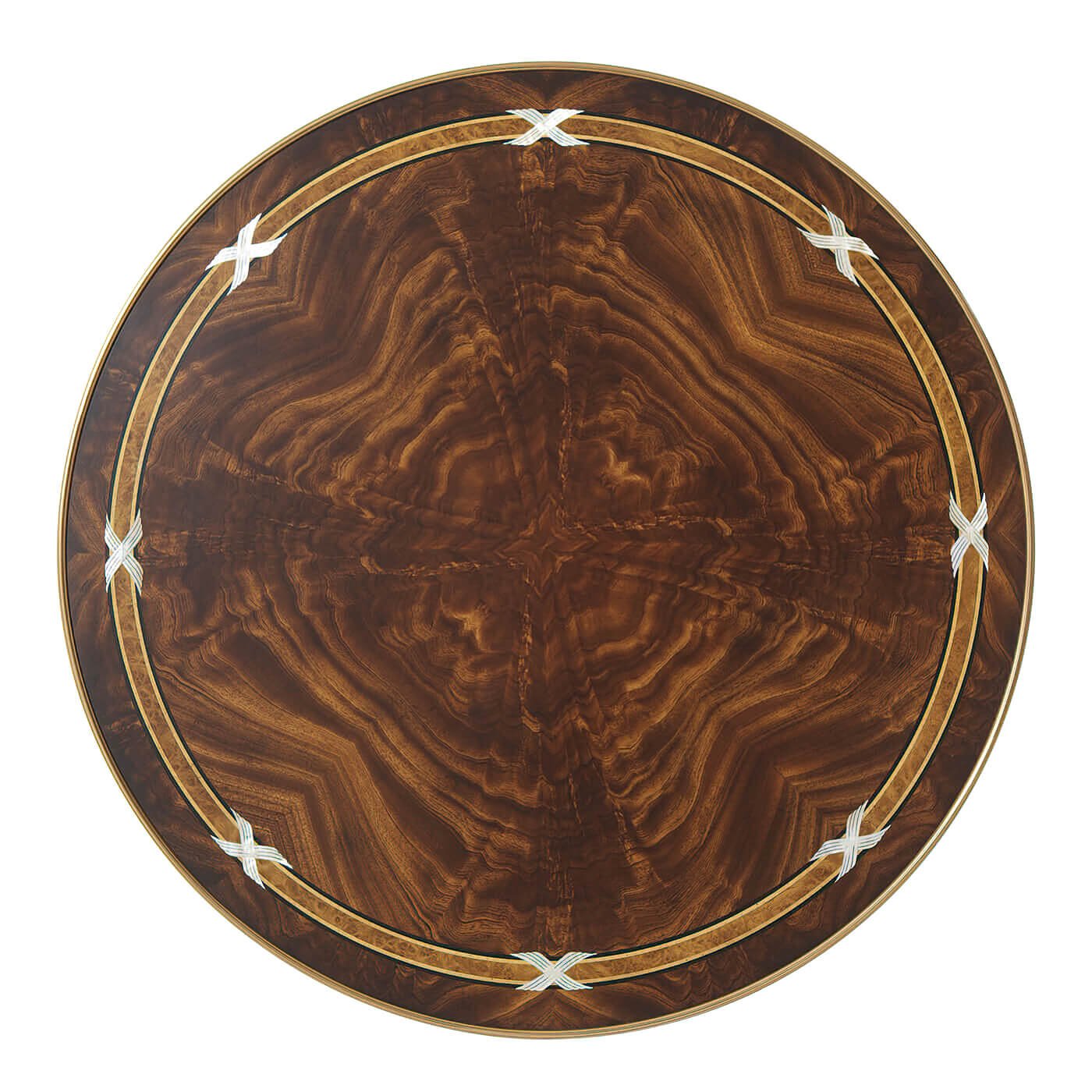 Top view of Louis XV mahogany side table surface.
