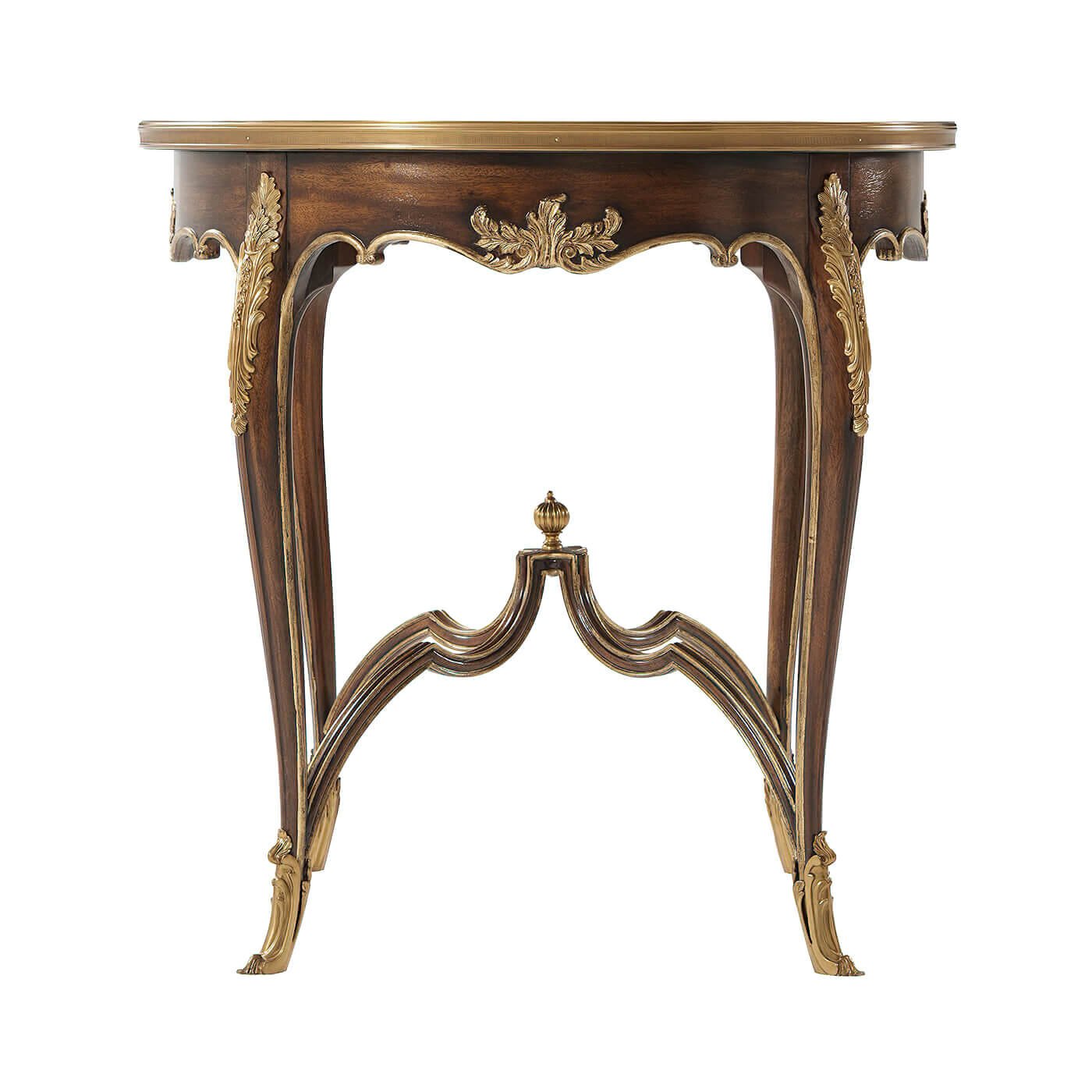Louis XV mahogany side table leg design and detail.