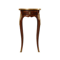 Front view of Louis XV side table with drawer