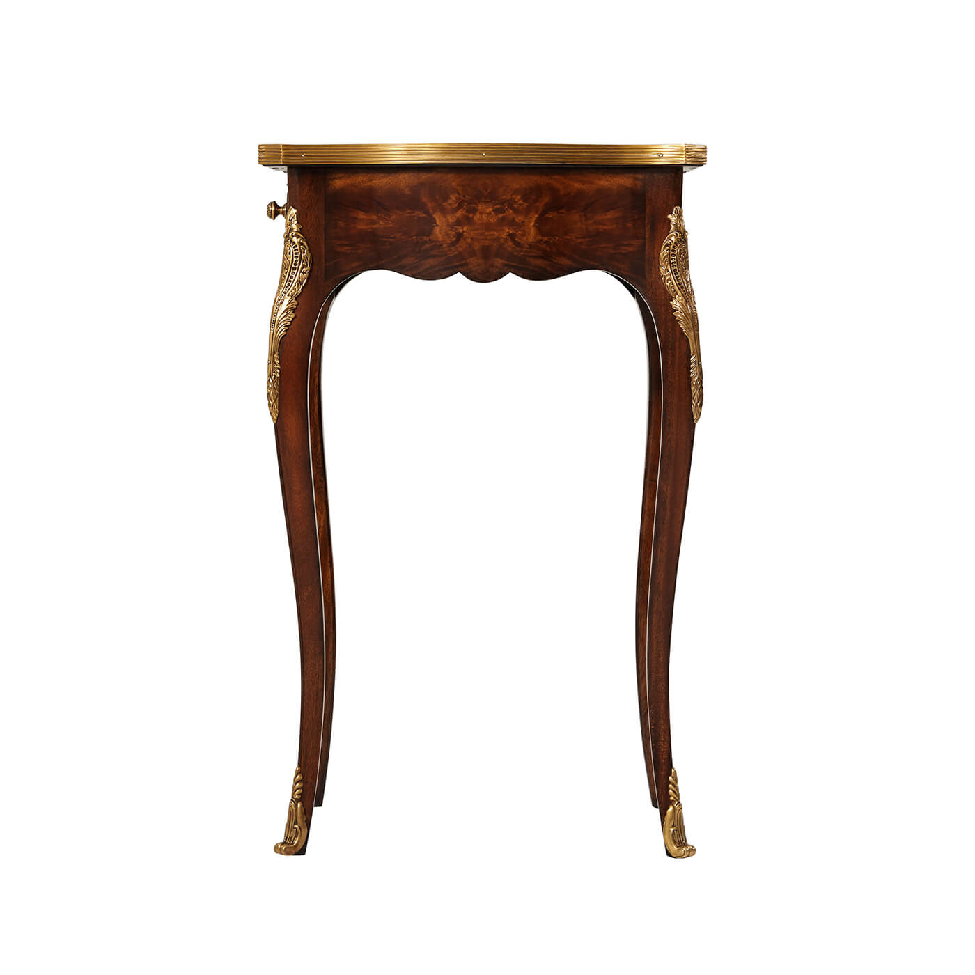 Profile view of Louis XV side table detailing