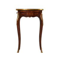 Profile view of Louis XV side table detailing