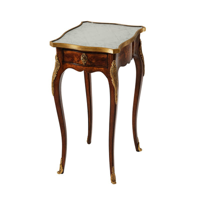 Louis XV serpentine side table with marble top
