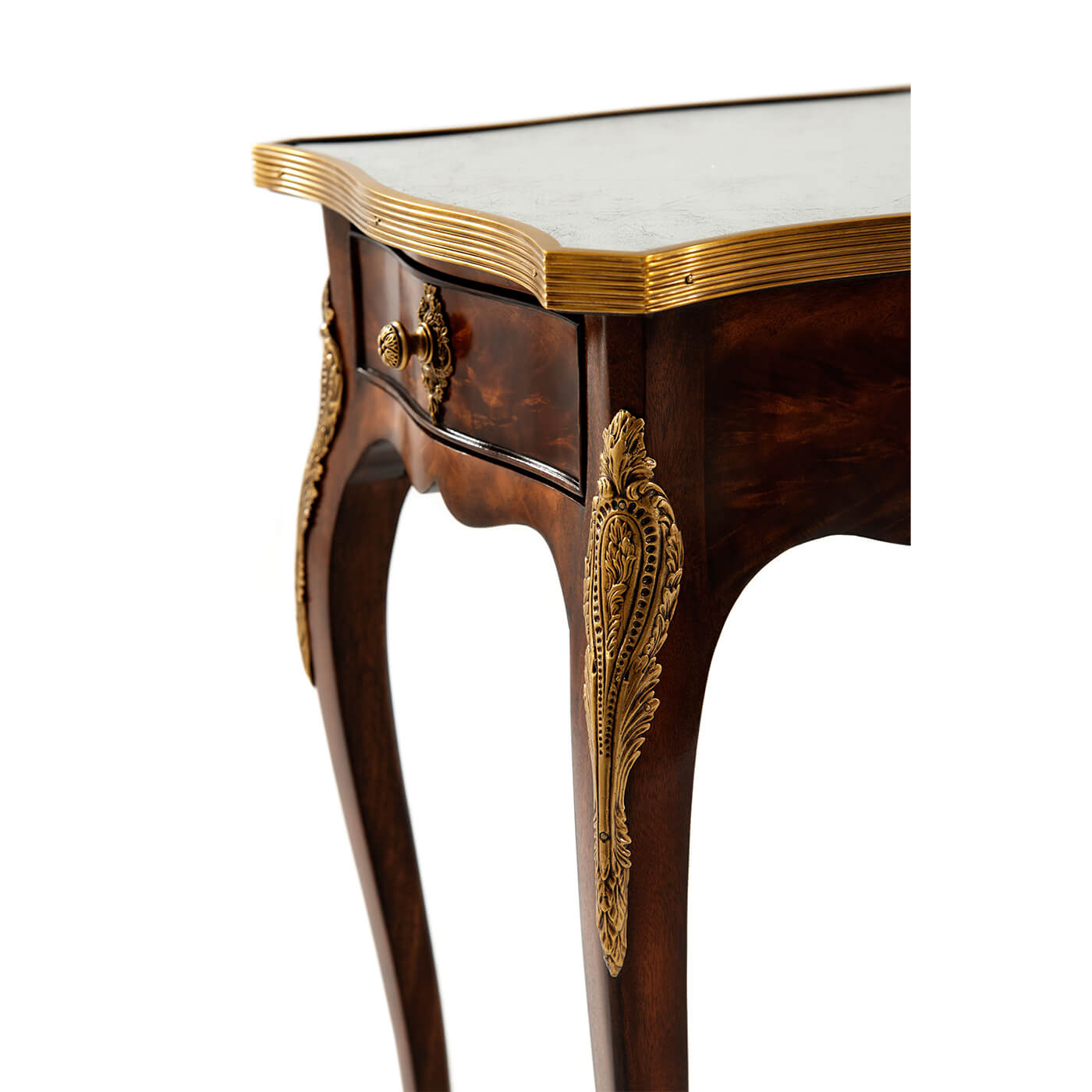 Close-up of ornate leg design on side table
