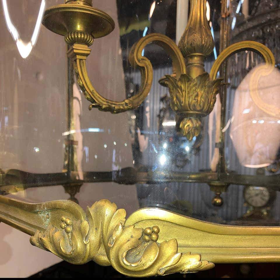 Interior candelabra of Louis XVI bronze lantern.
