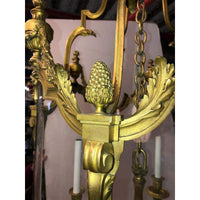 Pinecone detail on Louis XVI bronze hall lantern.