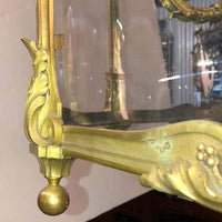 Close-up of base detail on bronze hall lantern.