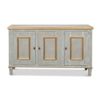 Louis XVI Buffet in Gray and Gold, 60 Inches