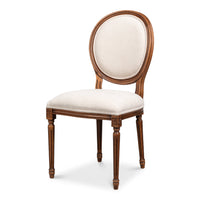 Louis XVI Dining Chairs in Antiqued Walnut, Sets of 2