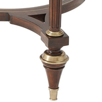 Detailed view of table leg and base design.