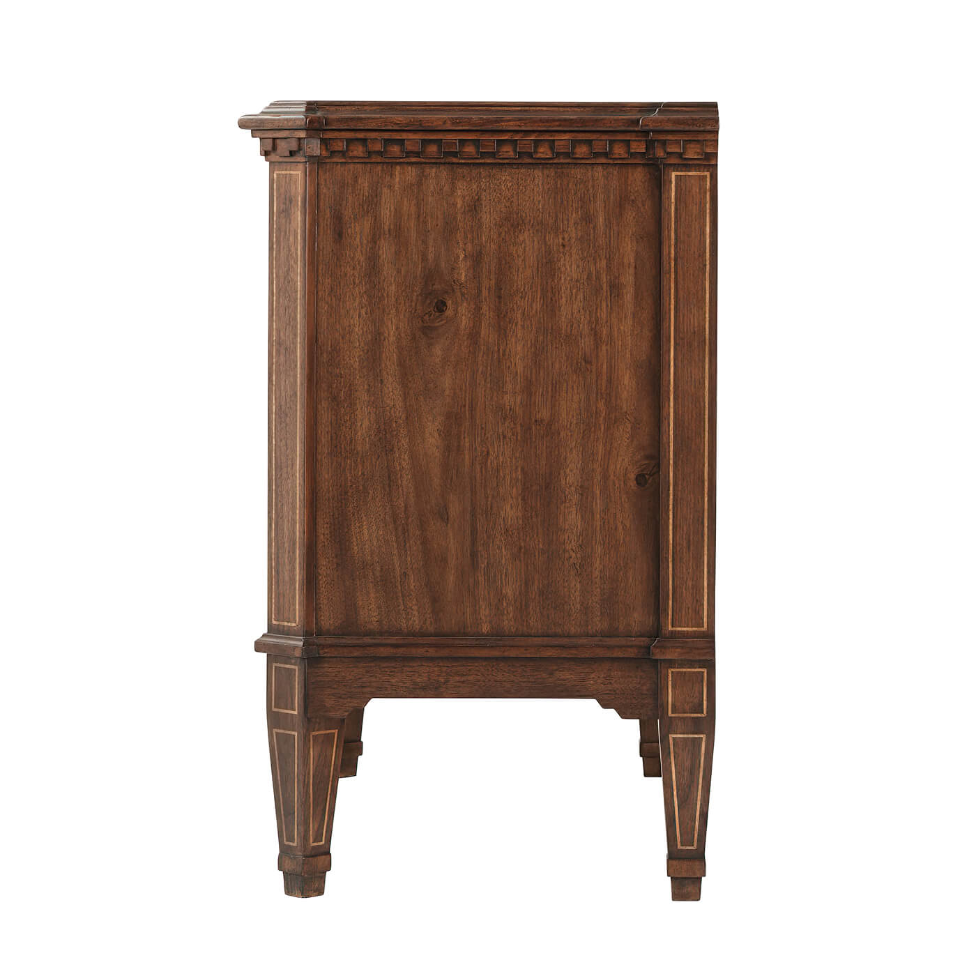 Side view of Louis XVI style commode.