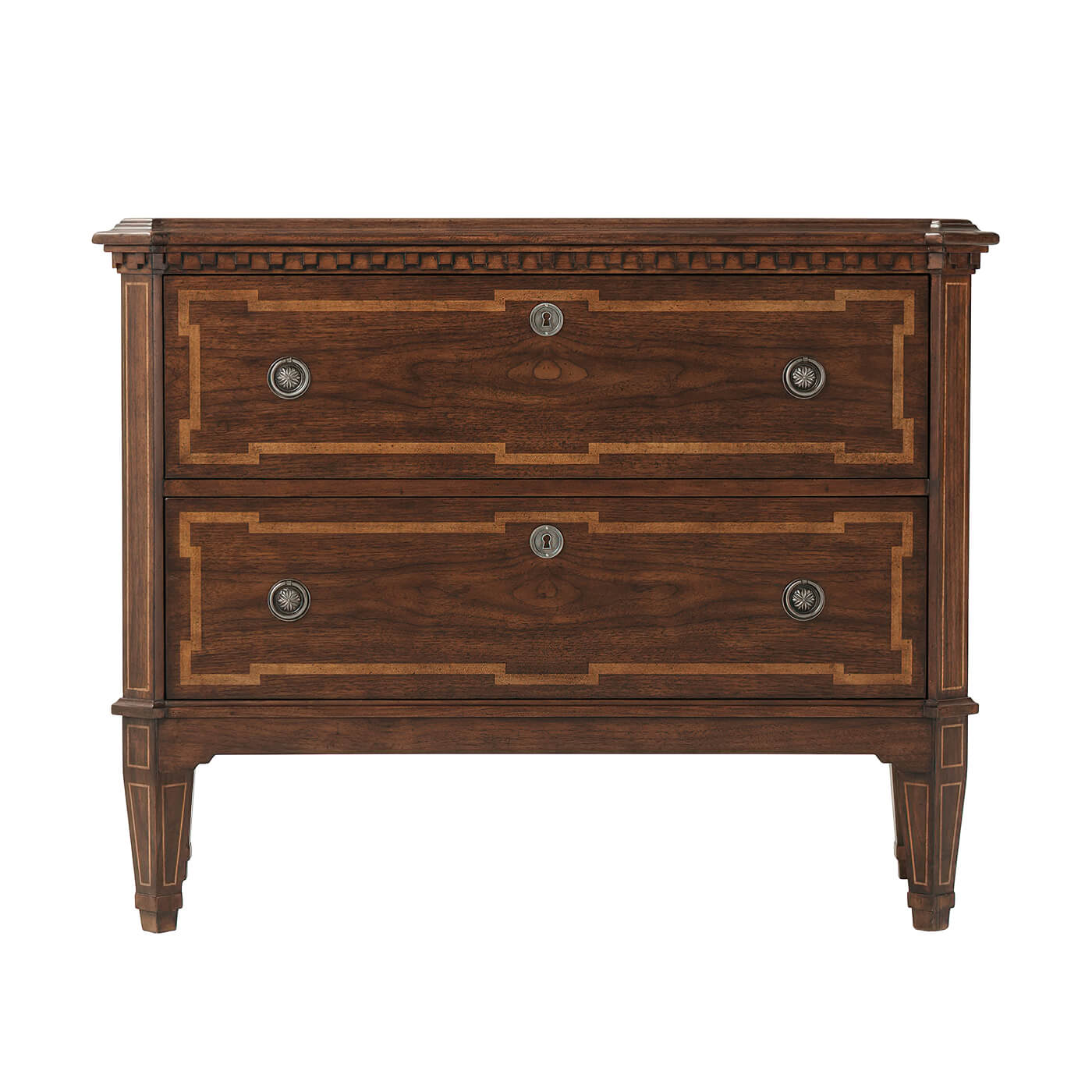 Front view of Louis XVI style commode.