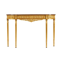 Front view of Louis XVI giltwood console table.