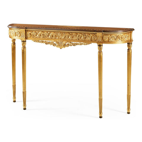 Louis XVI Style Narrow Giltwood Console Table