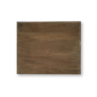 Top view of nightstand, showing wood grain.