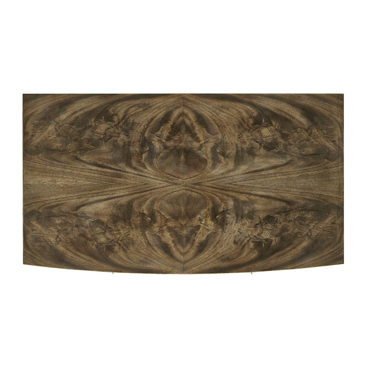 Top view of mahogany bowfront chest wood pattern.