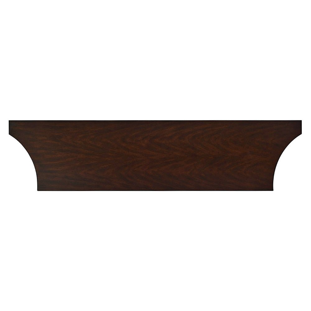 Top view of mahogany classic console table.