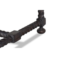Detailed view of table leg connection.
