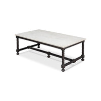Angled view of coffee table base.