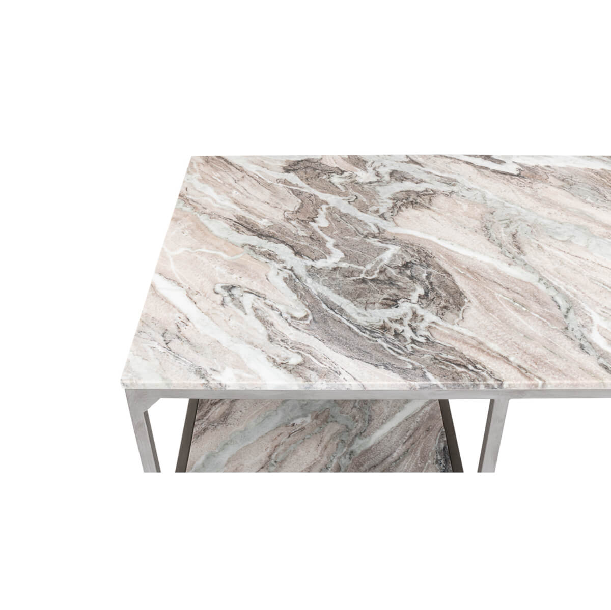 Detailed marble pattern on desk surface close-up.