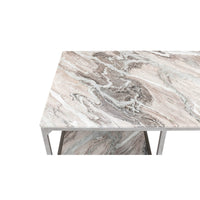 Detailed marble pattern on desk surface close-up.