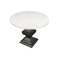 Top angle of marble dining table.