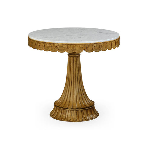 Marble Top Oak Center Table
