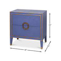 Blue nightstand dimensions: 30x18x30 inches.