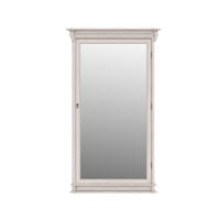 Closed ivory floor mirror, front view