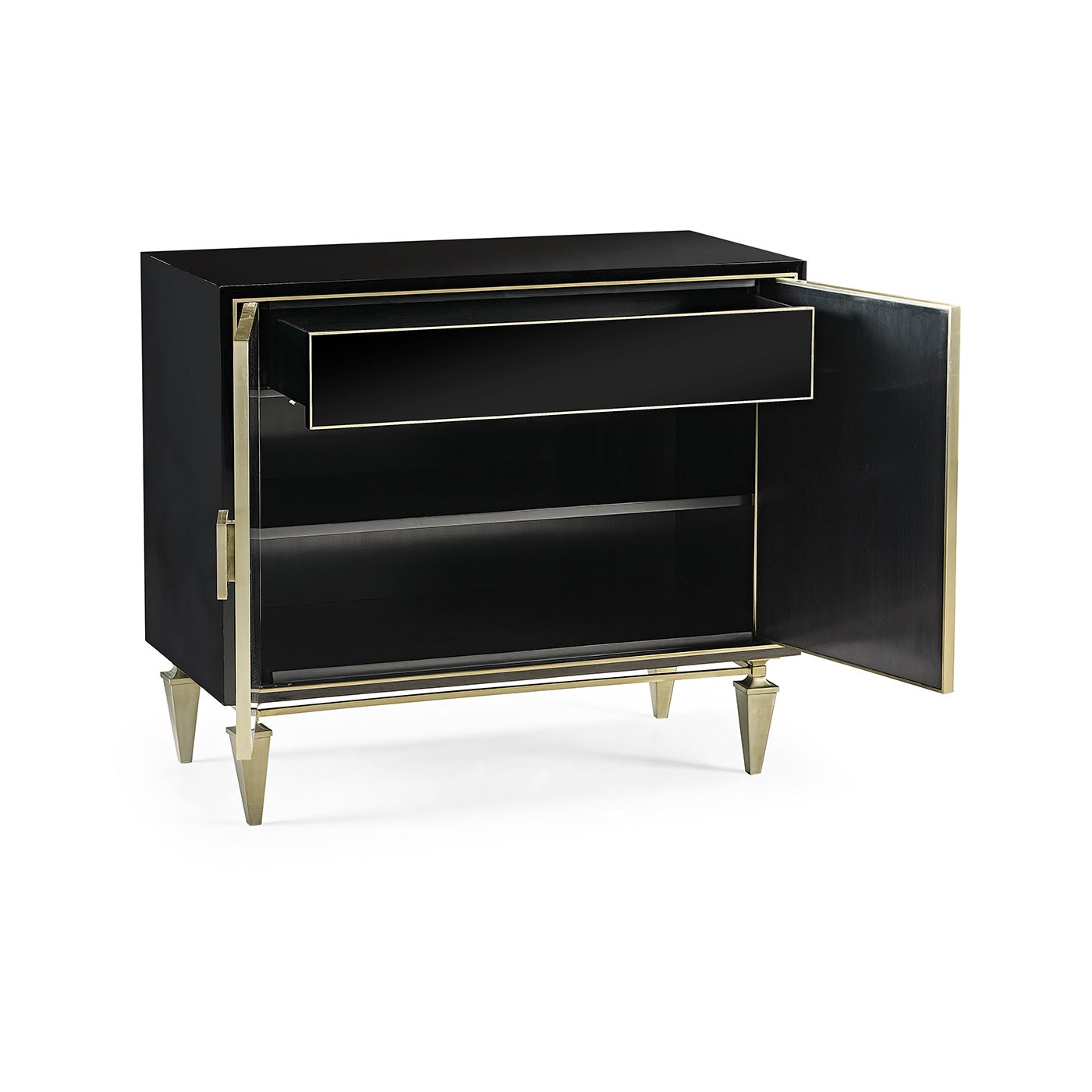 Open cabinet showing drawer and shelf configuration.