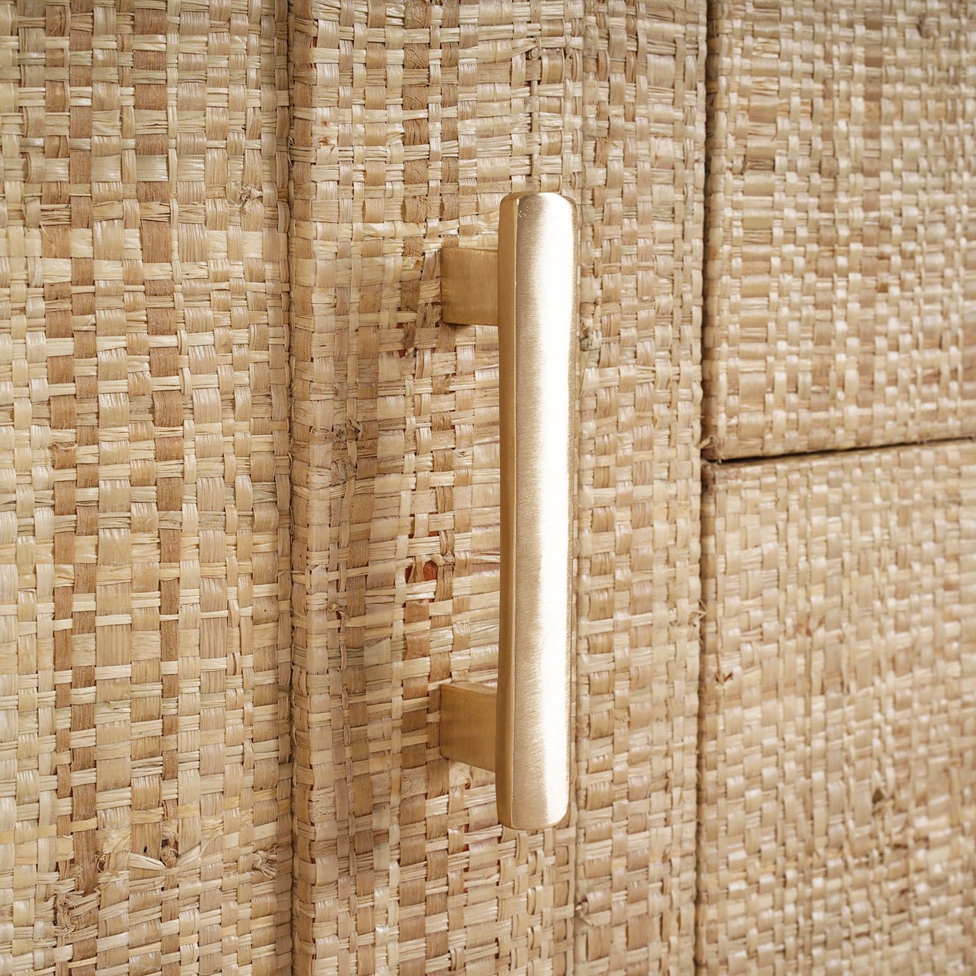 Door handle detail on mid-century buffet.