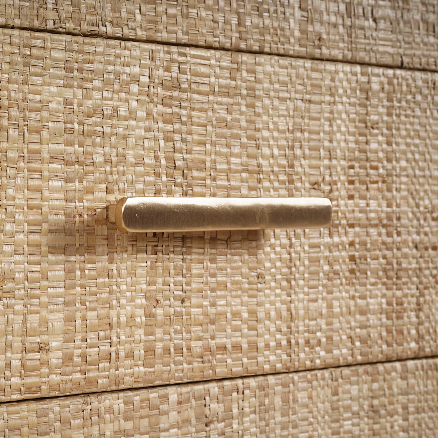 Drawer handle detail on mid-century buffet.