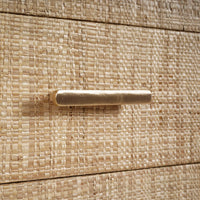 Drawer handle detail on mid-century buffet.