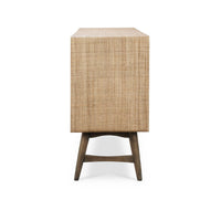 Side view of mid-century buffet sideboard.