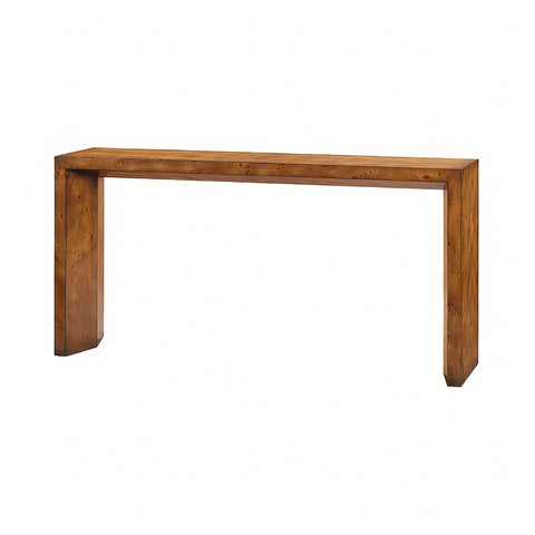 Mid Century Burl Console Table