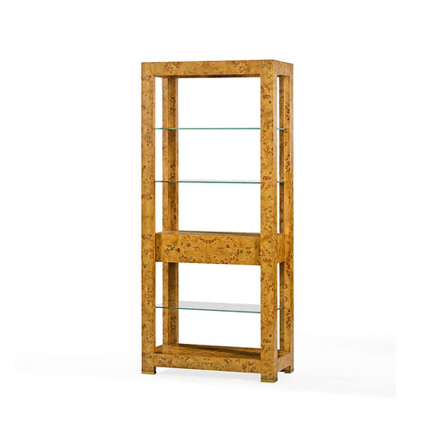 Mid Century Burl Étagère Bookshelf