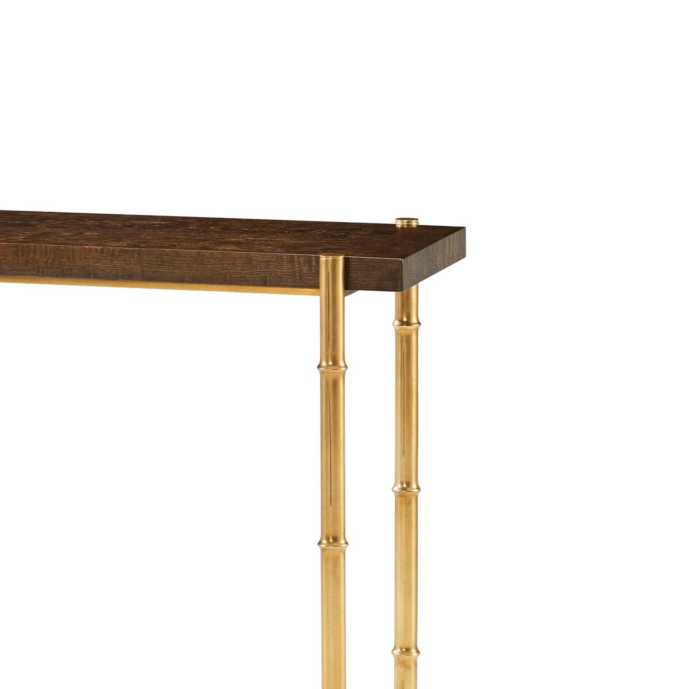 Close-up of side view showing table top and legs.