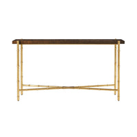 Front view of Mid Century console table design.