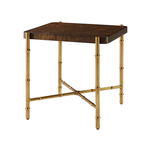 Mid Century Burl Top End Table