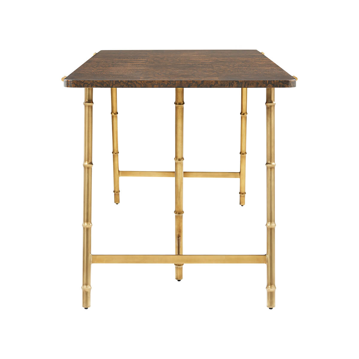 Writing table side profile, highlighting leg detail.
