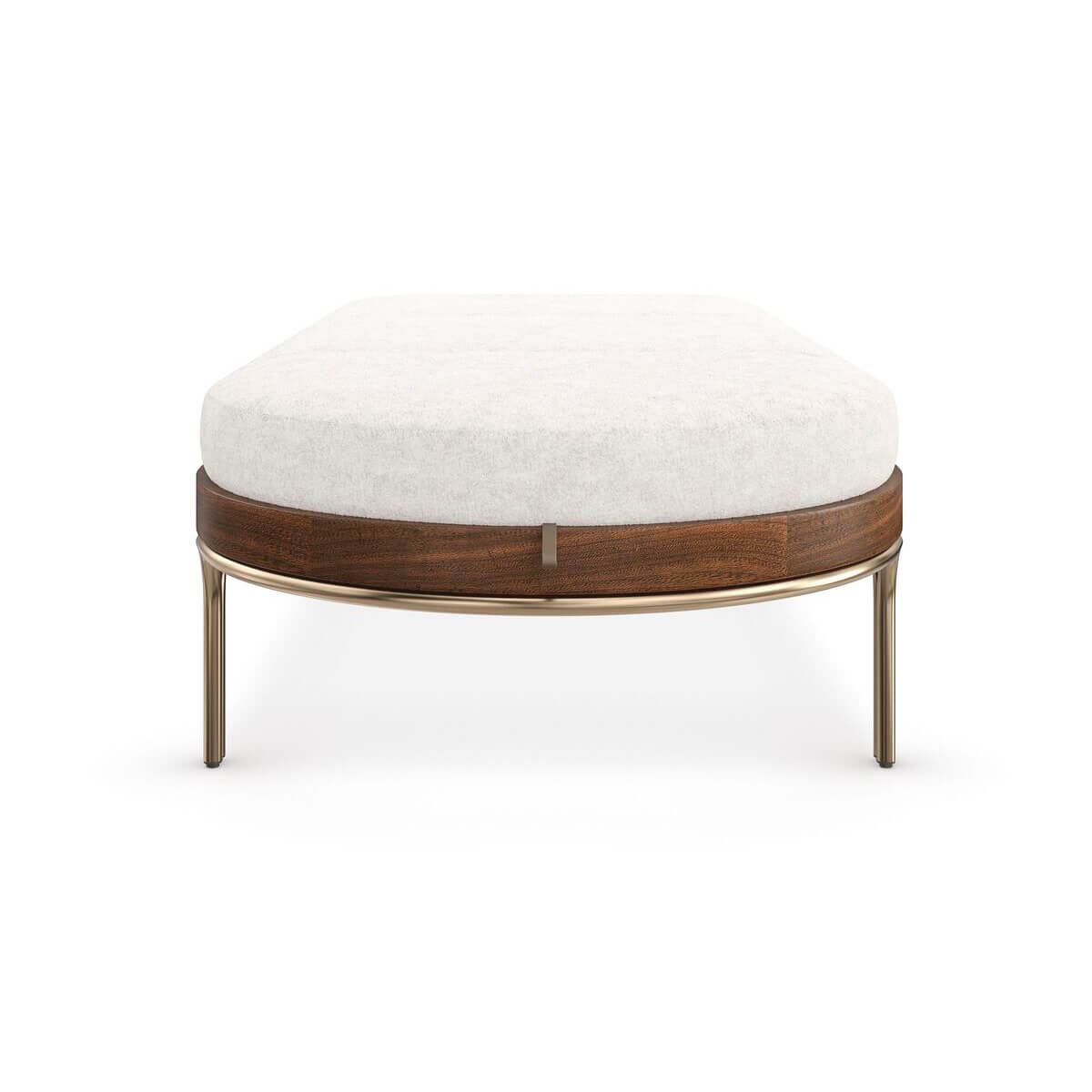 End view of cushioned chaise lounge design.