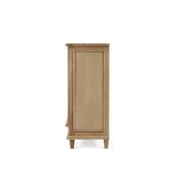 Side view of mid-century credenza, minimalistic design.