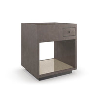 Mid Century Cube End Table angled front view