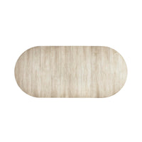 Top view of extended dining table, oval shape.