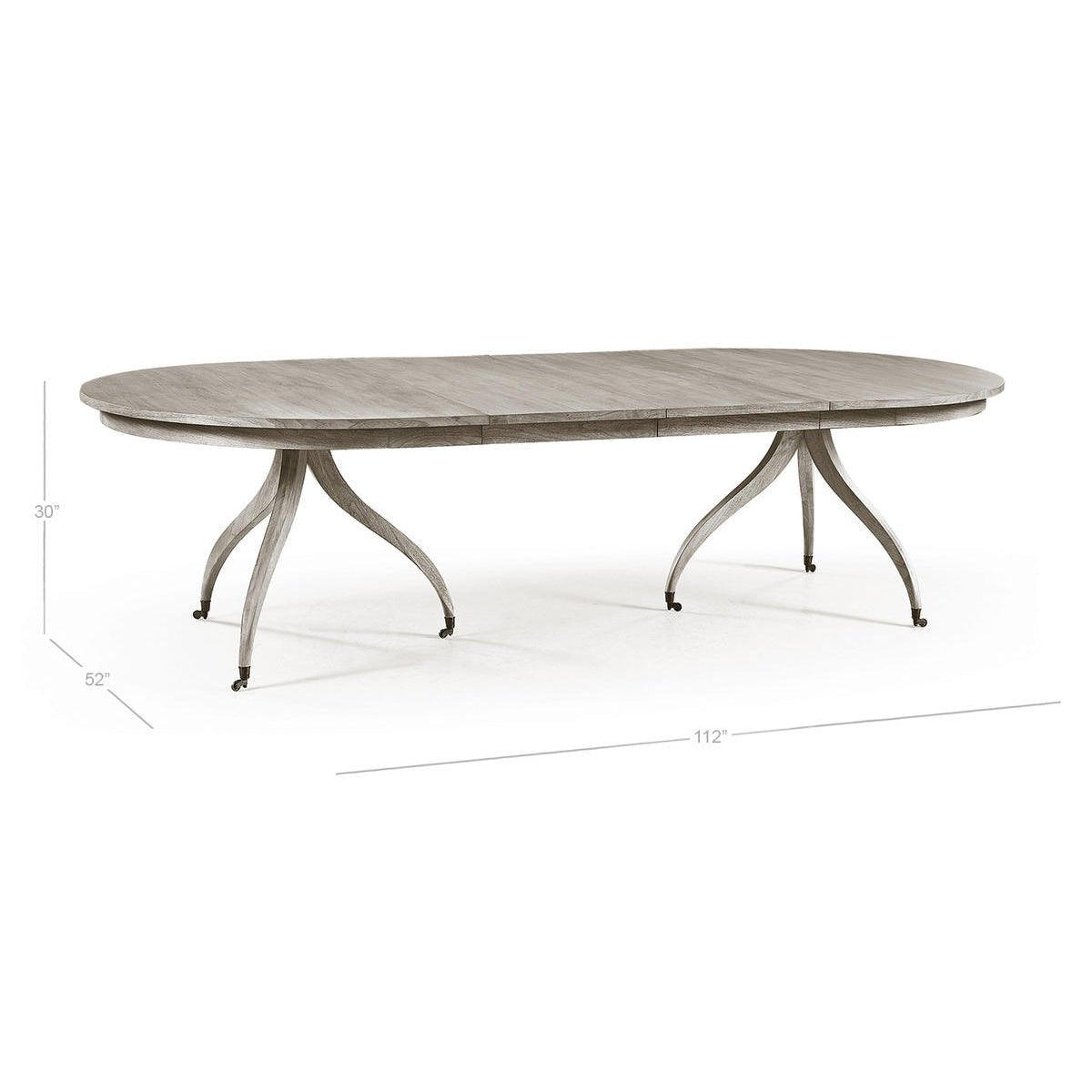 Dimensions of mid-century dining table with measurements shown.