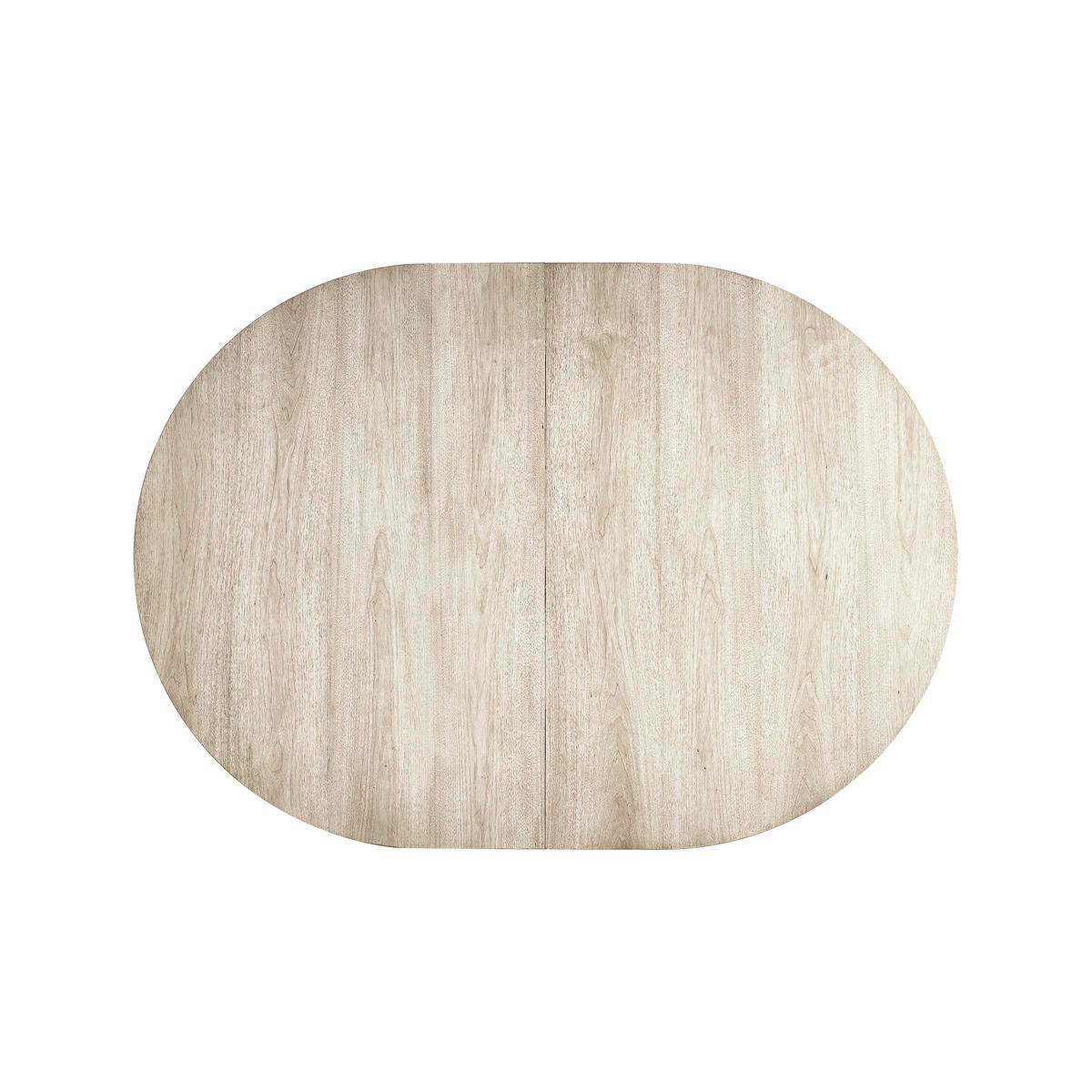 Top view of oval dining table, wood texture.