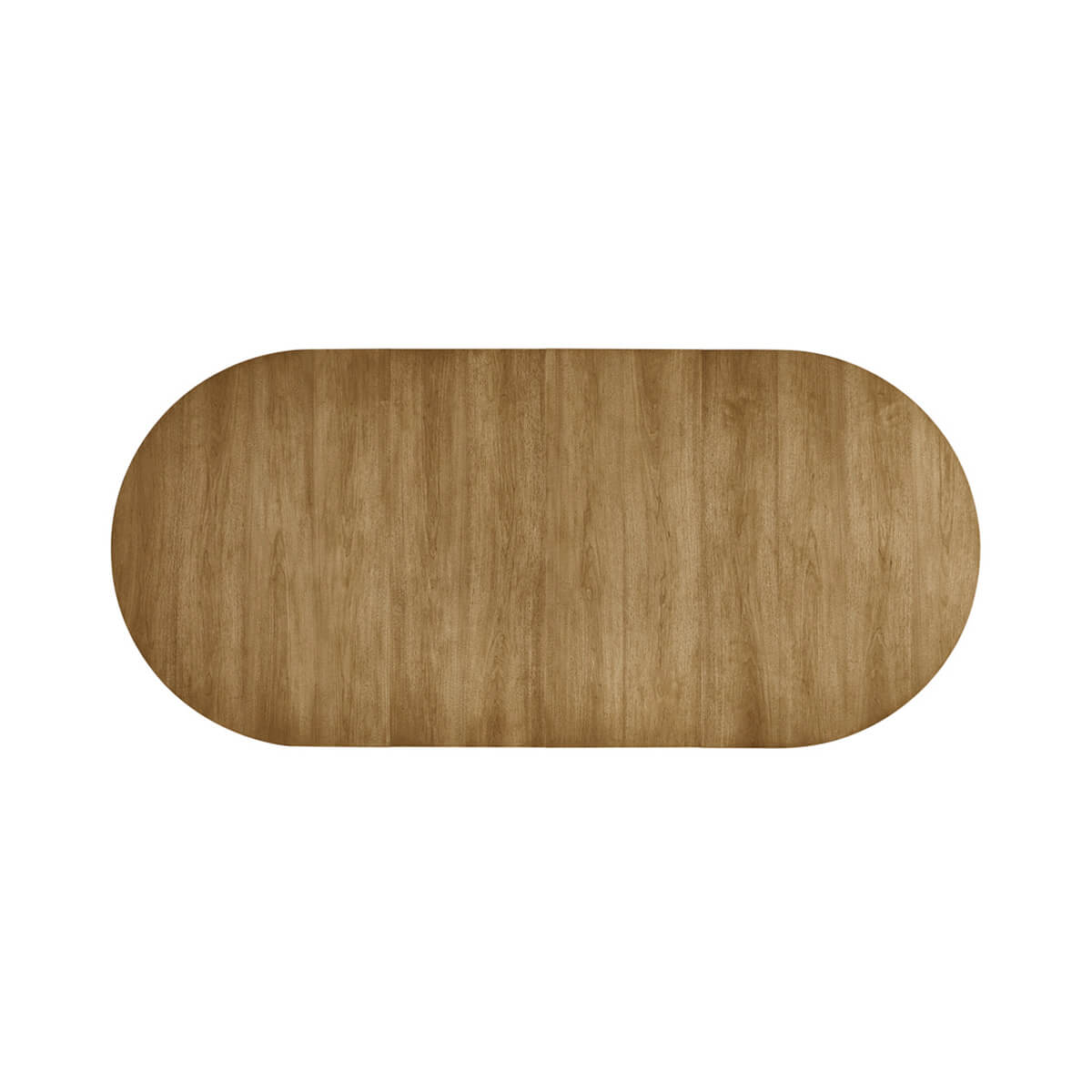 Top view of extended dining table, elongated wooden design.