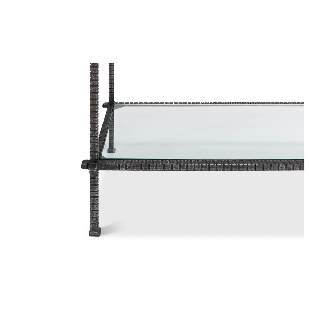 Detail of console table bottom part, iron frame.