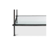 Detail of console table bottom part, iron frame.