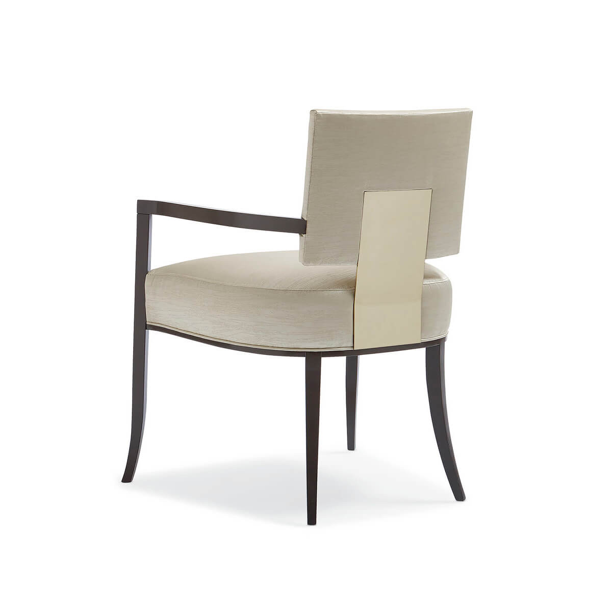 Mid Century Klismos dining armchair, back left view.